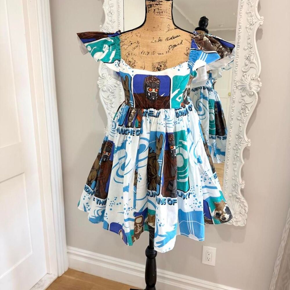 New York Couture Disney Guardians of the Galaxy Bedsheets Corset Dress